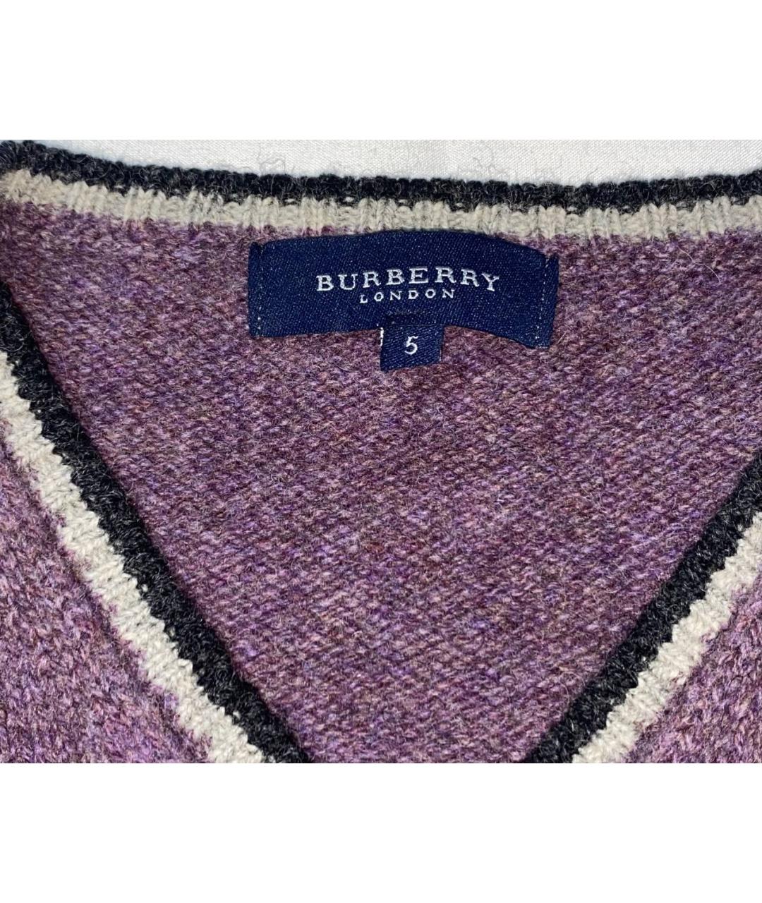 BURBERRY Фиолетовая шерстяная жилетка, фото 6
