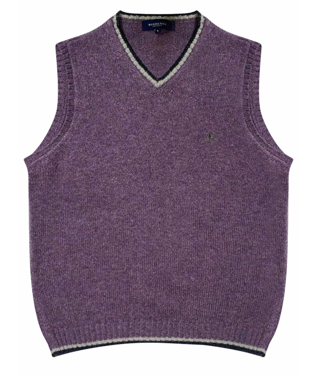 BURBERRY Фиолетовая шерстяная жилетка, фото 1