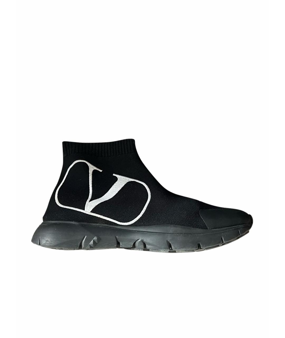 VALENTINO Черные текстильные кроссовки, фото 1