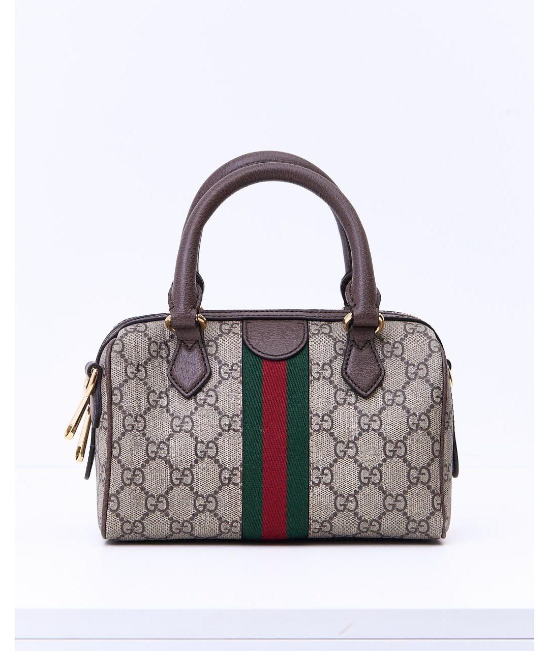 GUCCI Коричневая кожаная сумка через плечо, фото 3