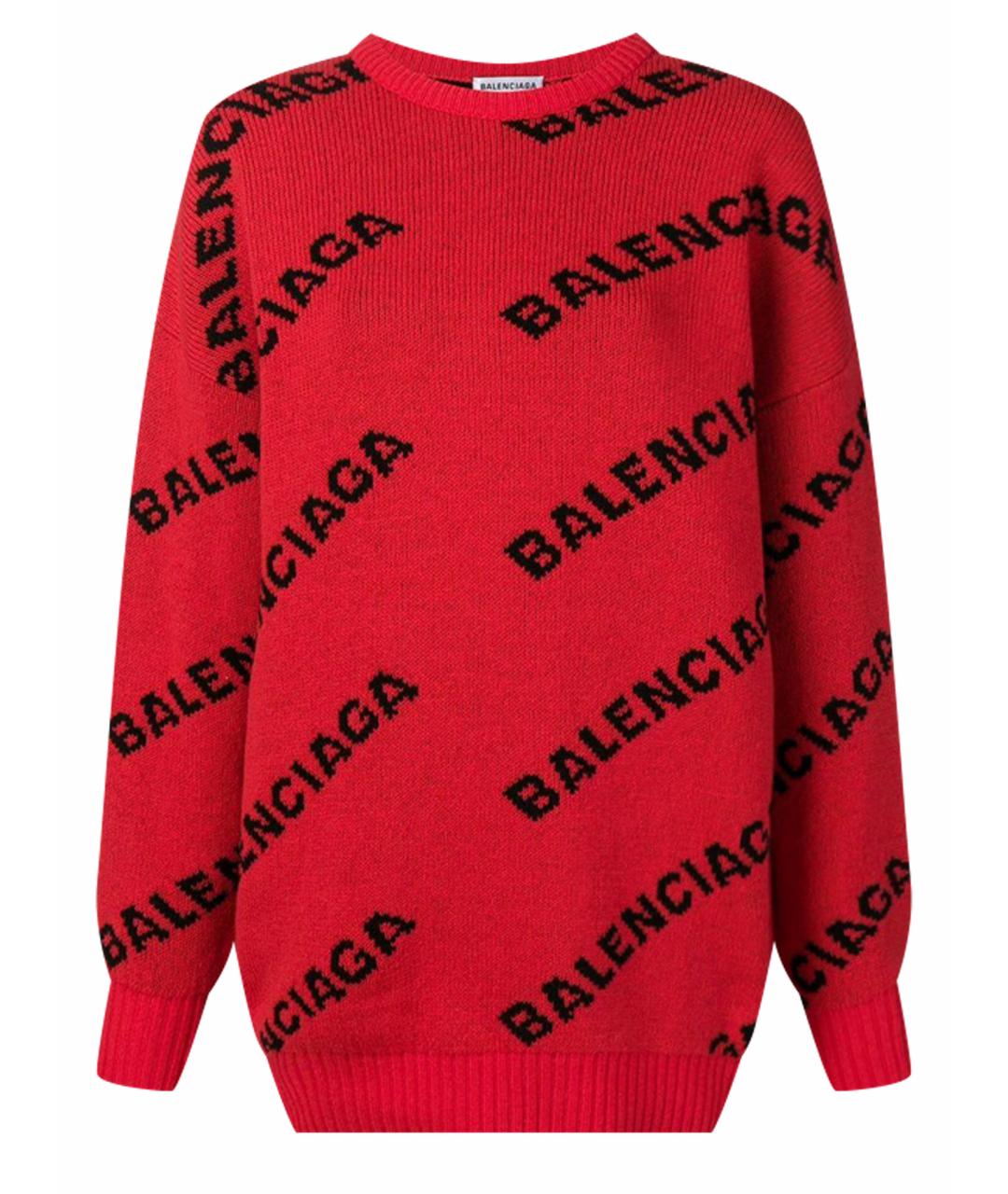 BALENCIAGA Красный шерстяной джемпер / свитер, фото 1