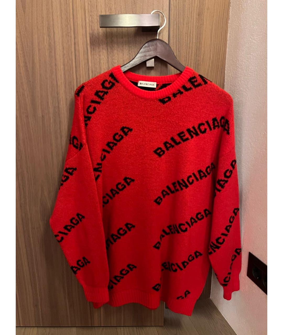 BALENCIAGA Красный шерстяной джемпер / свитер, фото 6