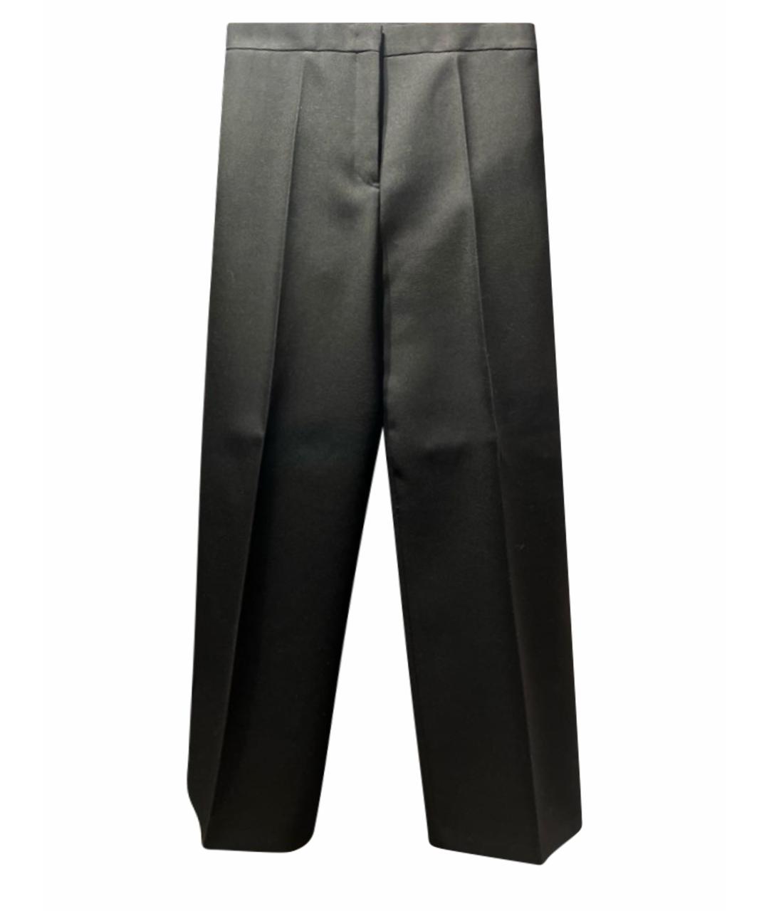 JIL SANDER Черные шерстяные брюки широкие, фото 1