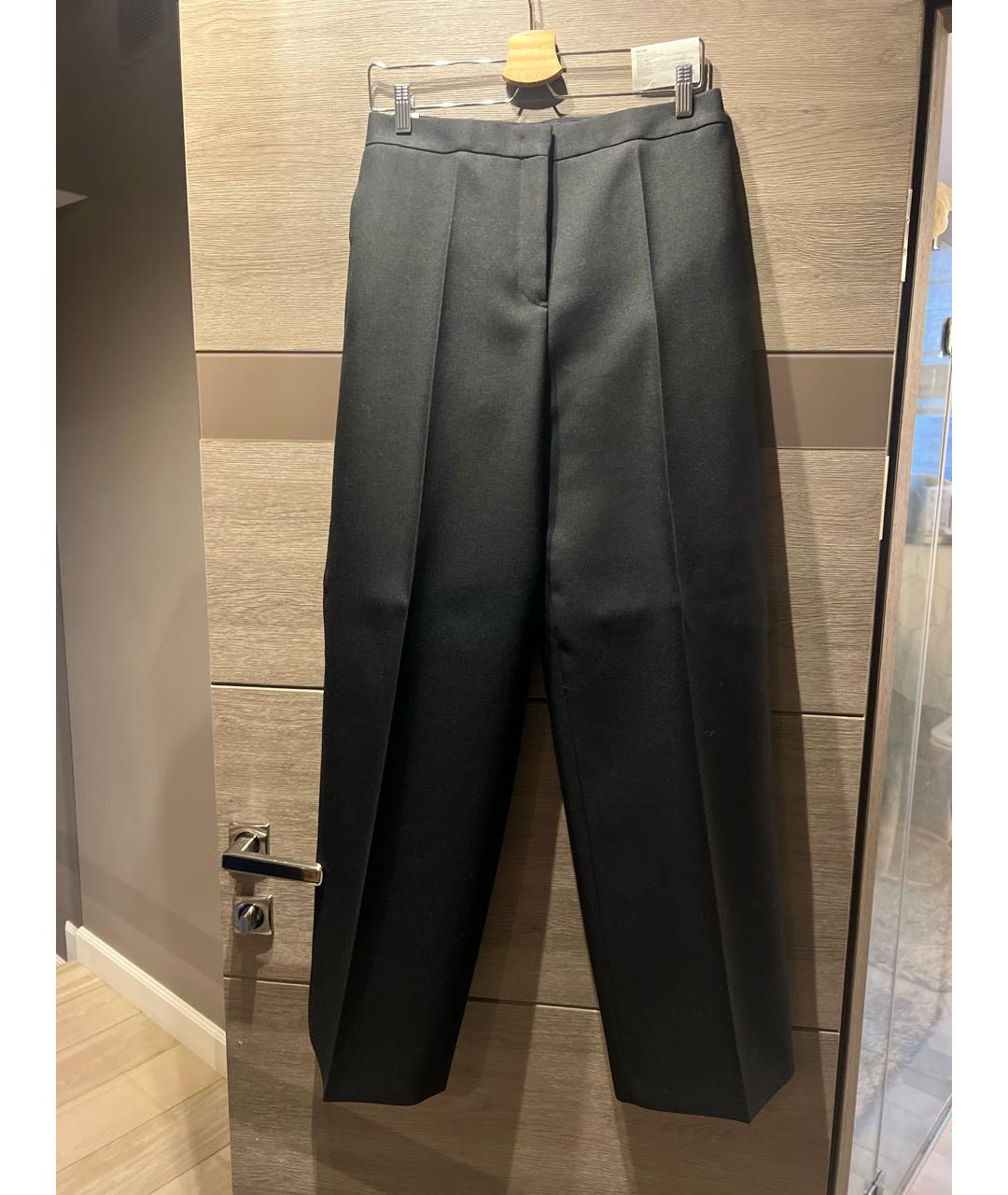 JIL SANDER Черные шерстяные брюки широкие, фото 5