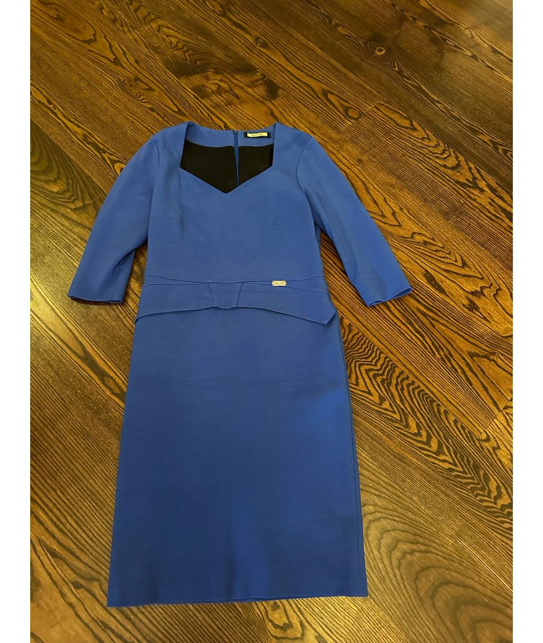 ANGELO MARANI Синее вискозное повседневное платье, фото 7