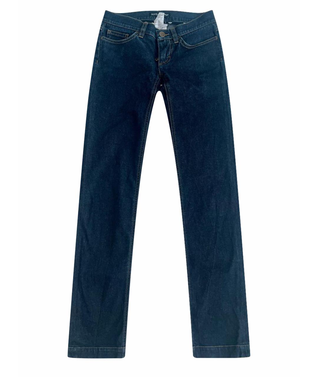 DOLCE&GABBANA Темно-синие хлопко-эластановые джинсы слим, фото 1