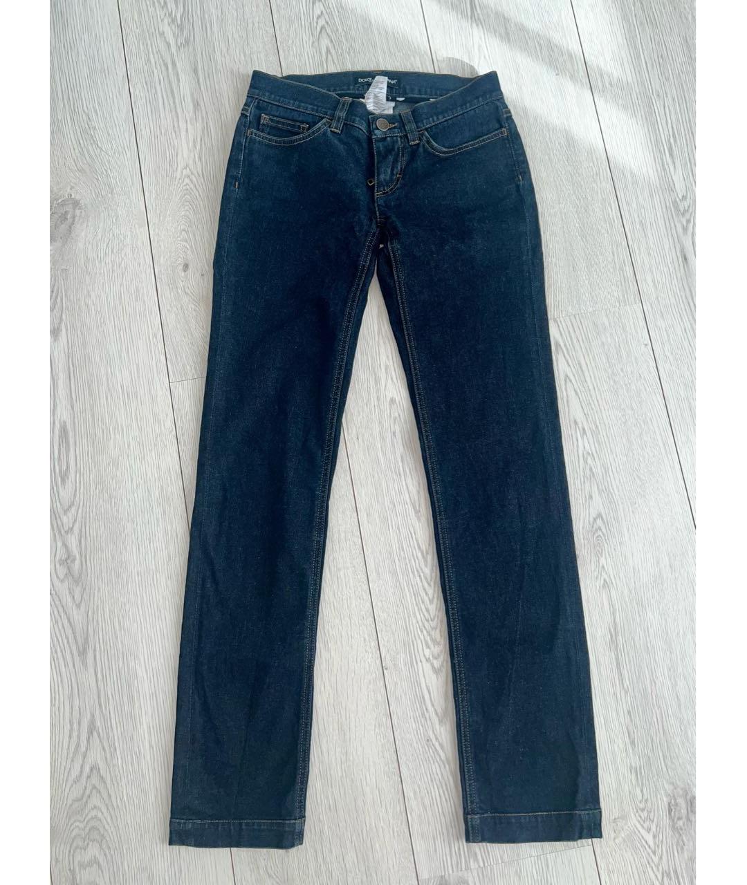 DOLCE&GABBANA Темно-синие хлопко-эластановые джинсы слим, фото 6