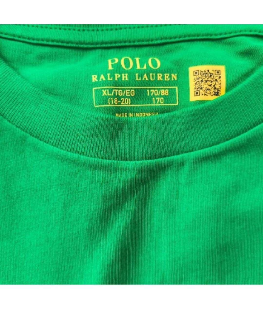 POLO RALPH LAUREN Зеленая хлопковая детская футболка, фото 3