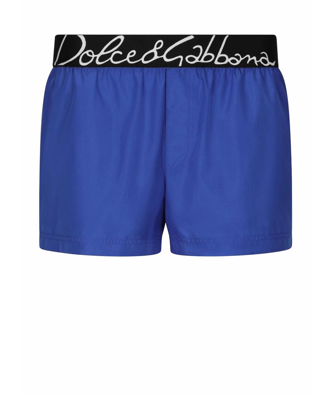 DOLCE&GABBANA Синие полиэстеровые шорты, фото 1