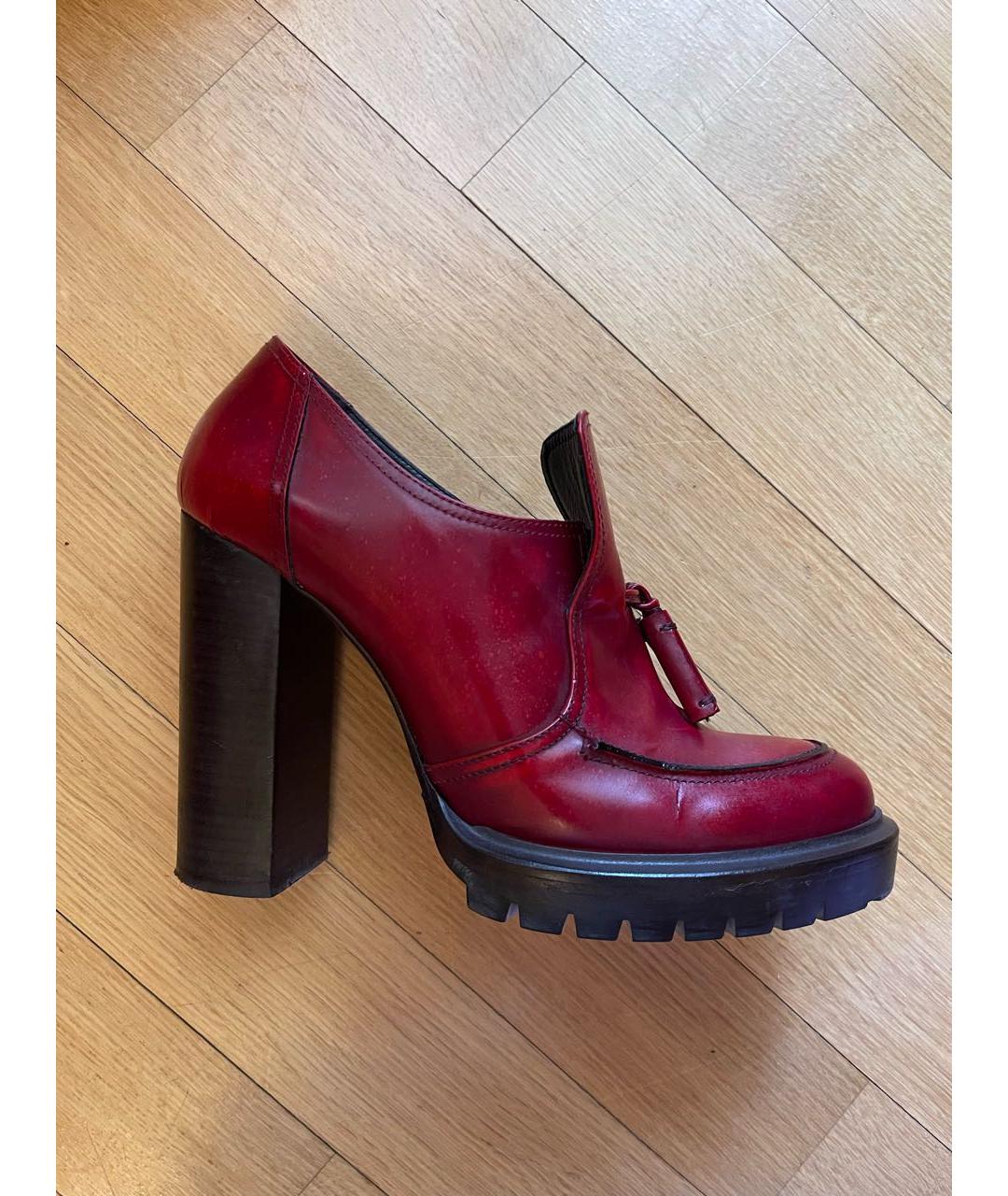 ETRO Бордовые кожаные туфли, фото 9