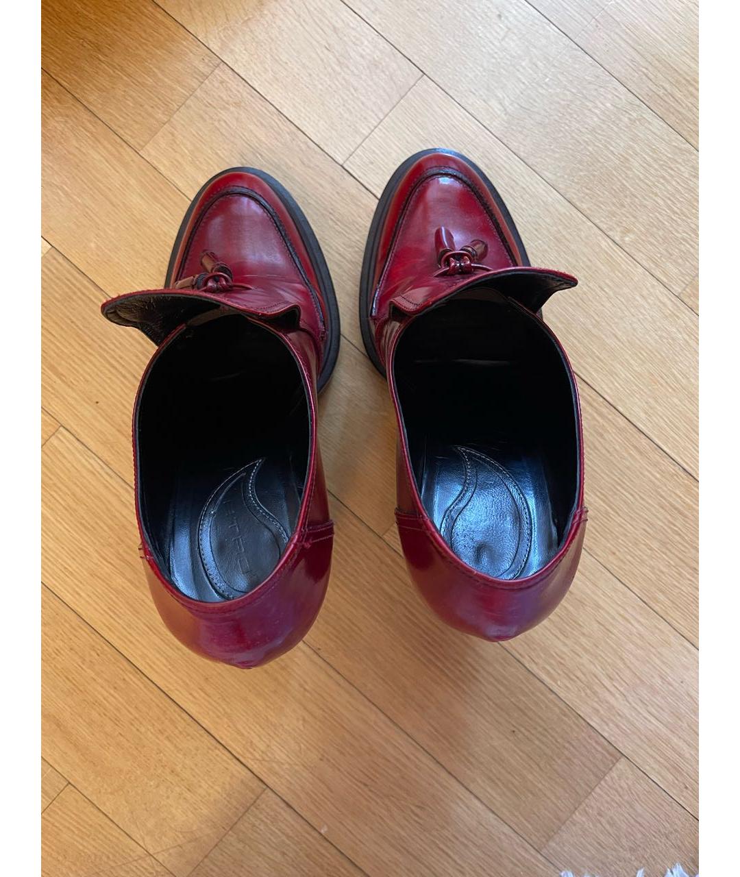 ETRO Бордовые кожаные туфли, фото 3
