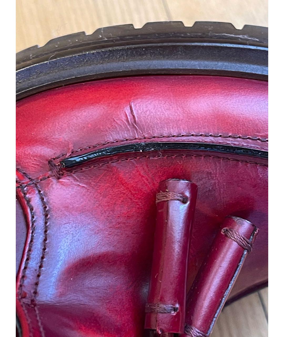 ETRO Бордовые кожаные туфли, фото 8