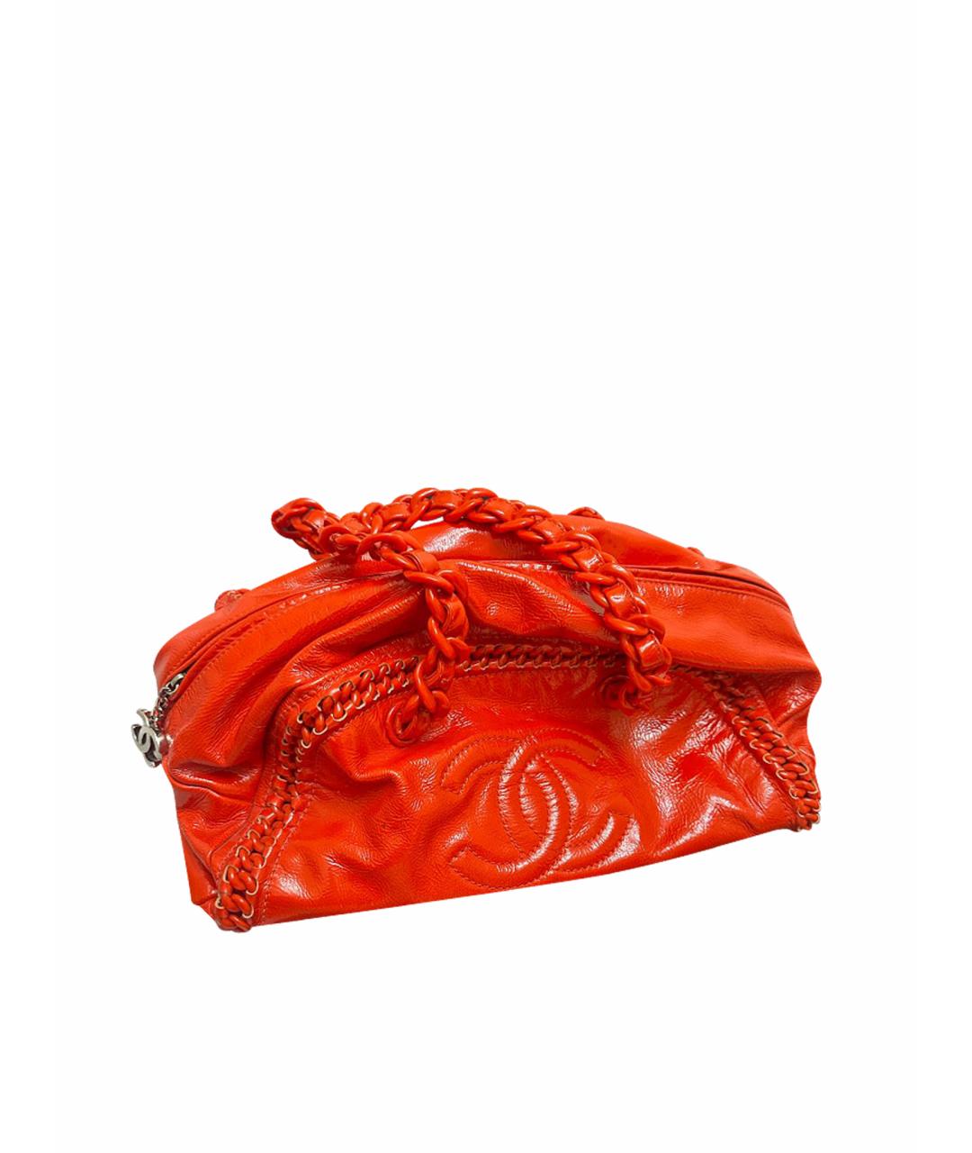 CHANEL PRE-OWNED Красная сумка с короткими ручками из лакированной кожи, фото 1