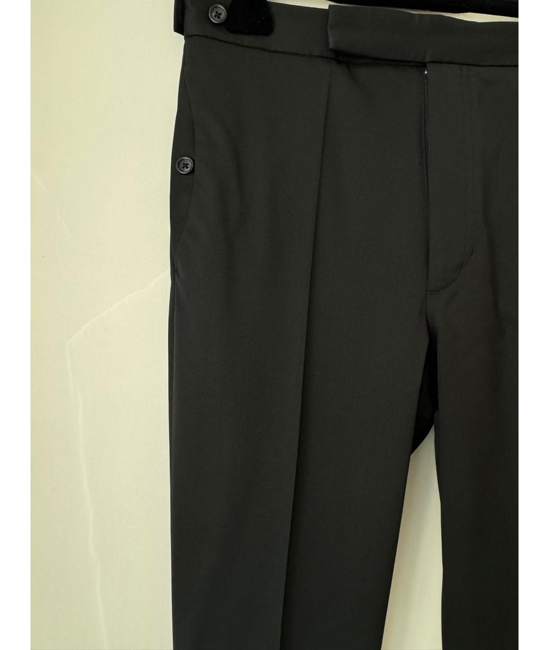 HELMUT LANG Черные шерстяные прямые брюки, фото 4