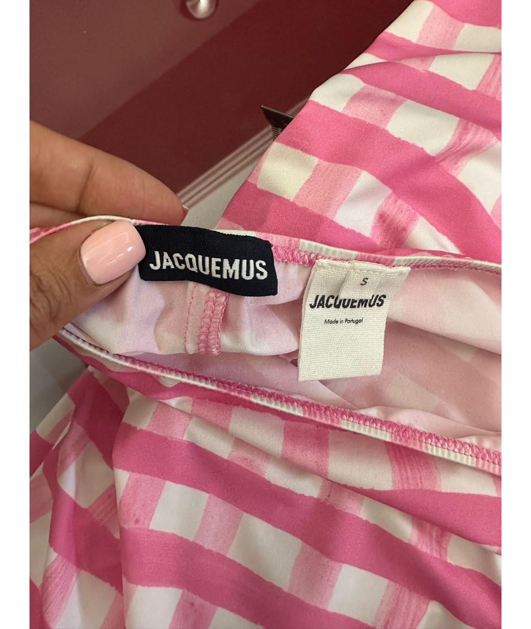 JACQUEMUS Розовая юбка миди, фото 4