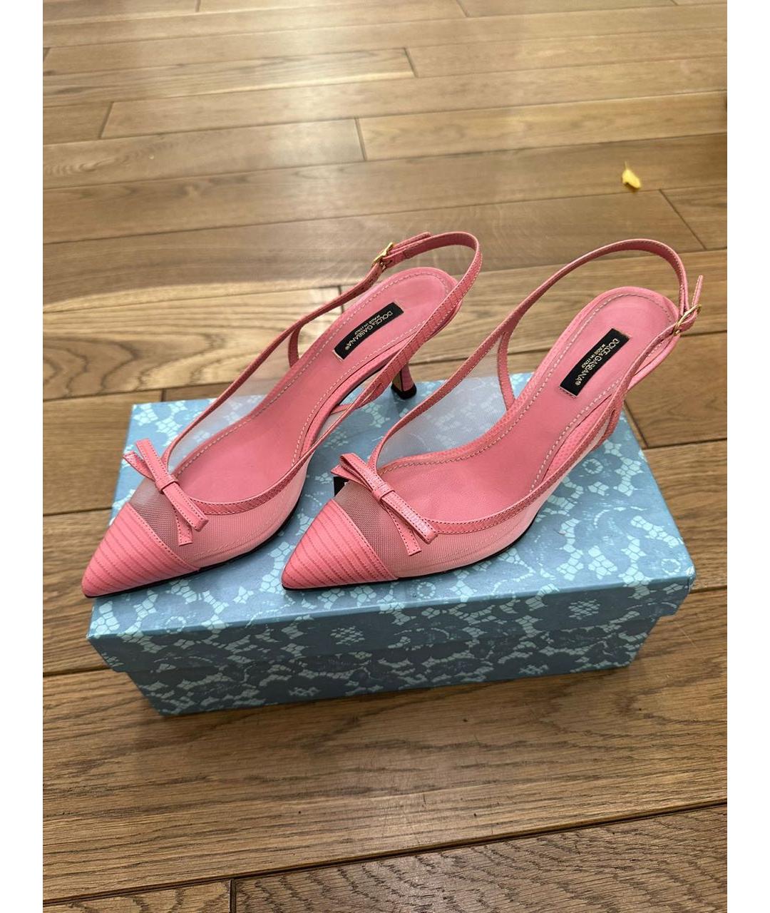 DOLCE&GABBANA Розовые кожаные туфли, фото 8
