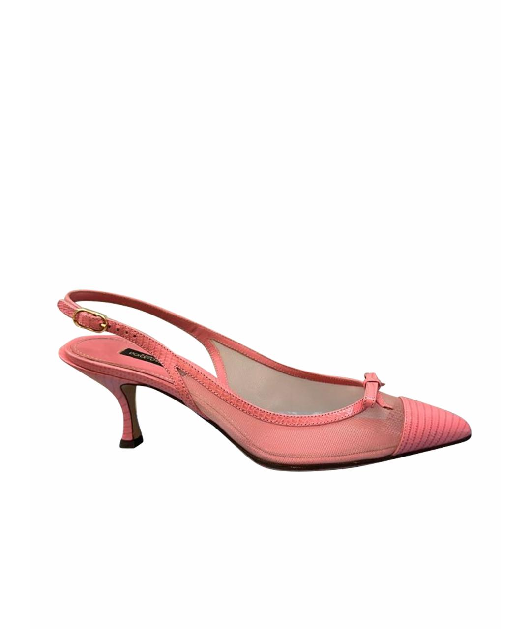 DOLCE&GABBANA Розовые кожаные туфли, фото 1