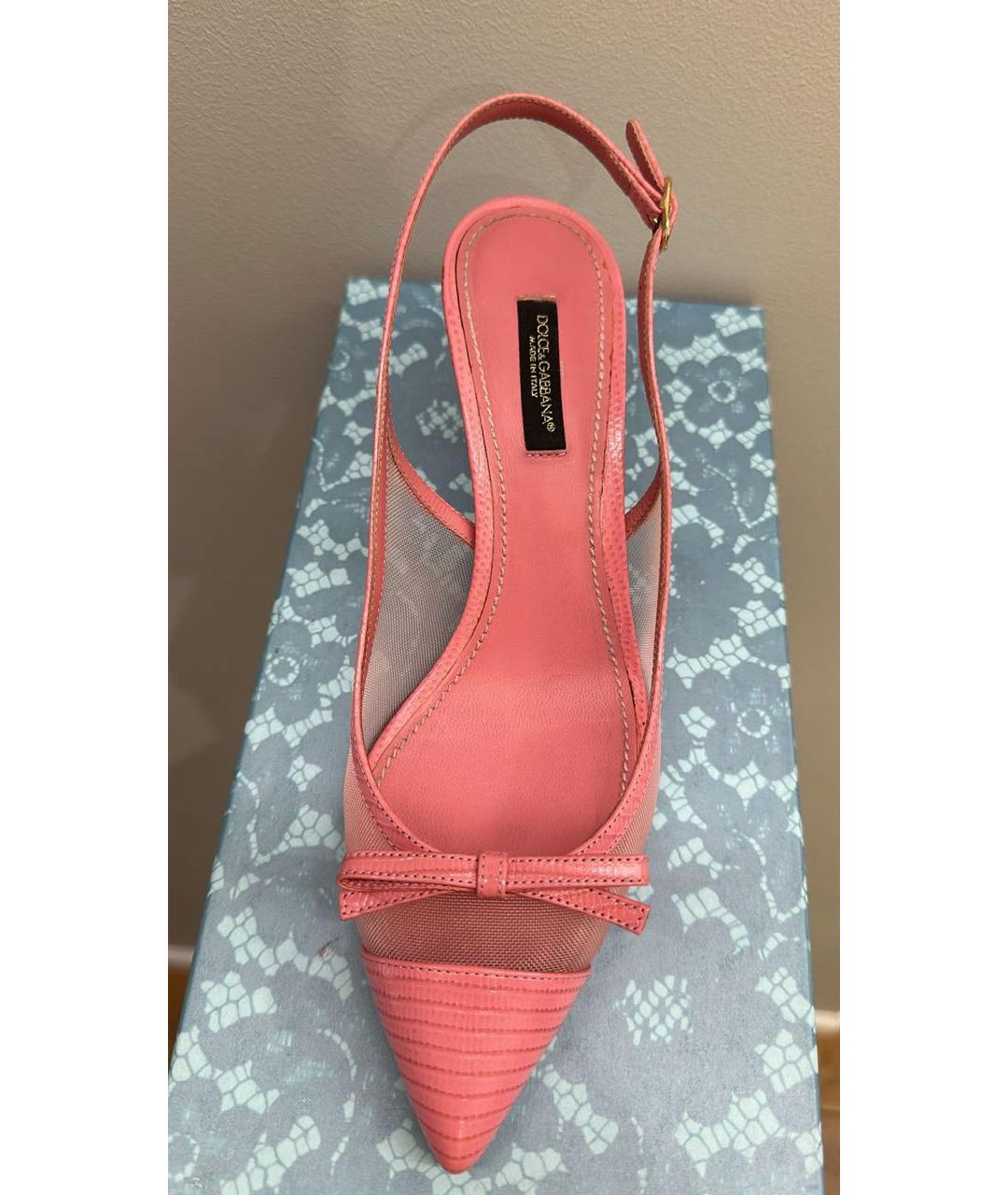 DOLCE&GABBANA Розовые кожаные туфли, фото 5