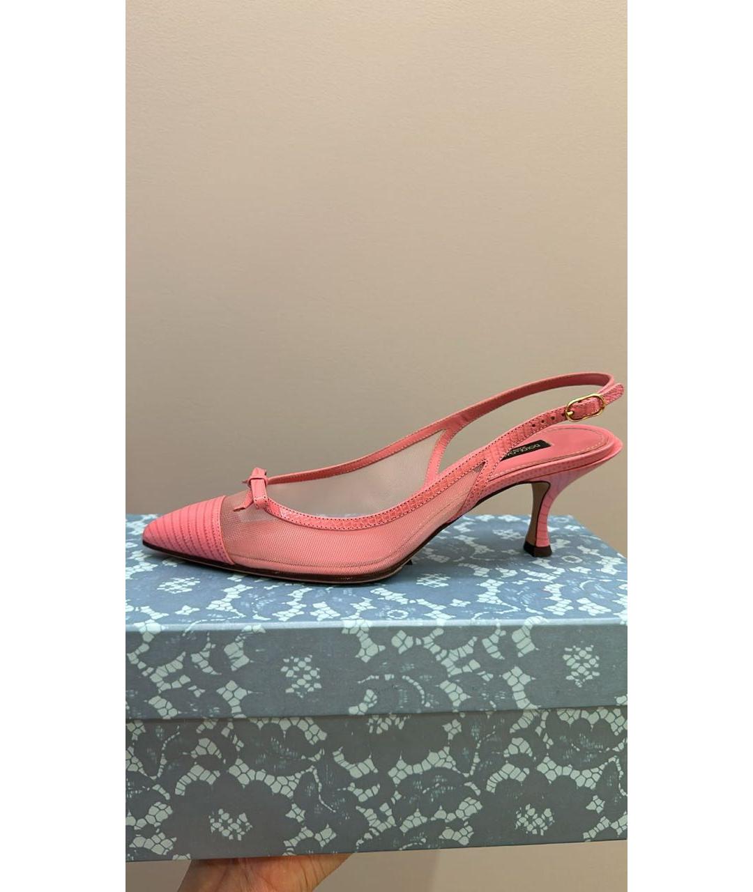 DOLCE&GABBANA Розовые кожаные туфли, фото 9