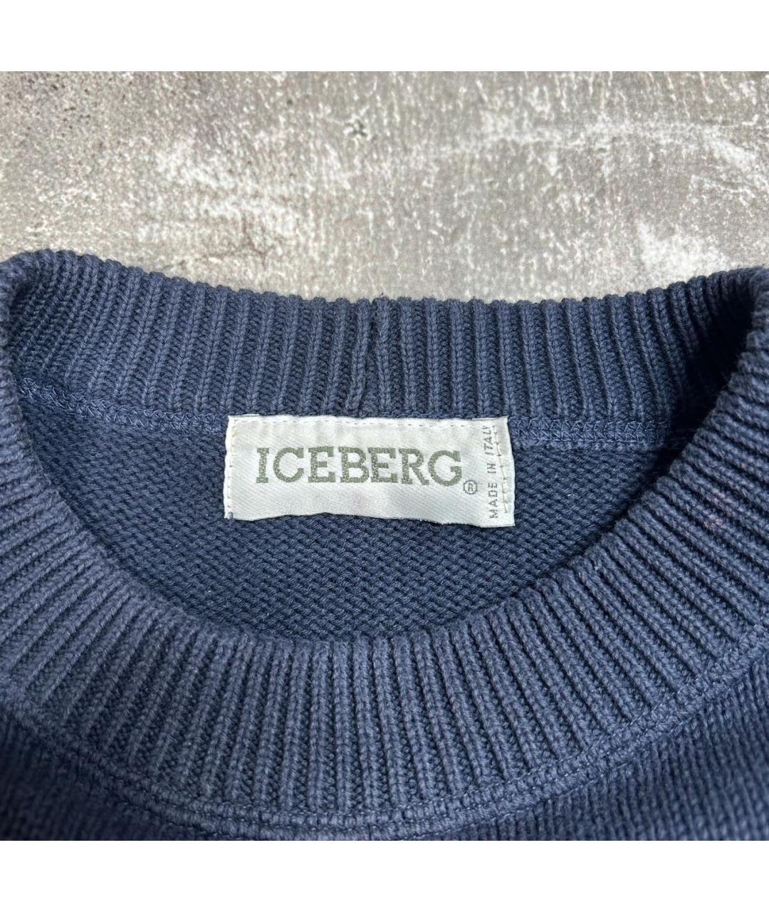 ICEBERG Темно-синий хлопковый джемпер / свитер, фото 3