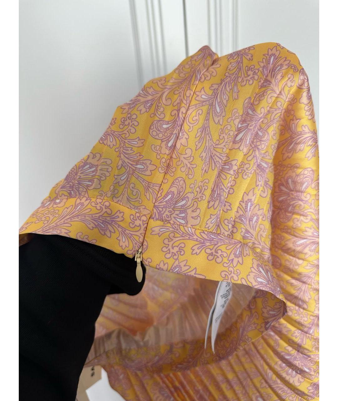 SANDRO Желтая полиэстеровая юбка миди, фото 7