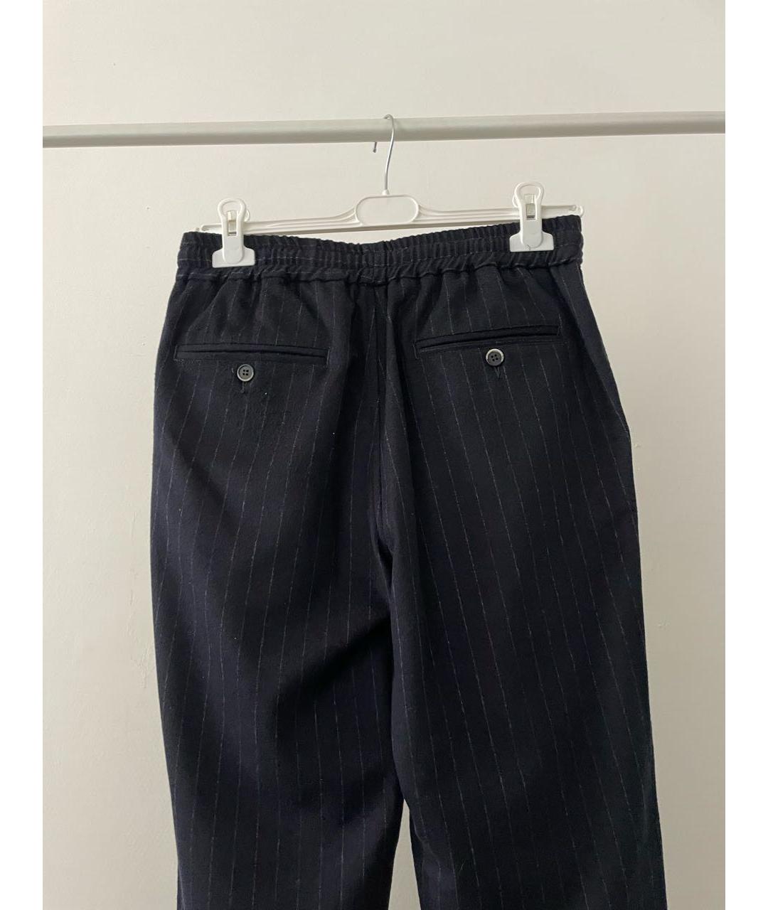 BARENA VENEZIA Темно-синие шерстяные повседневные брюки, фото 4