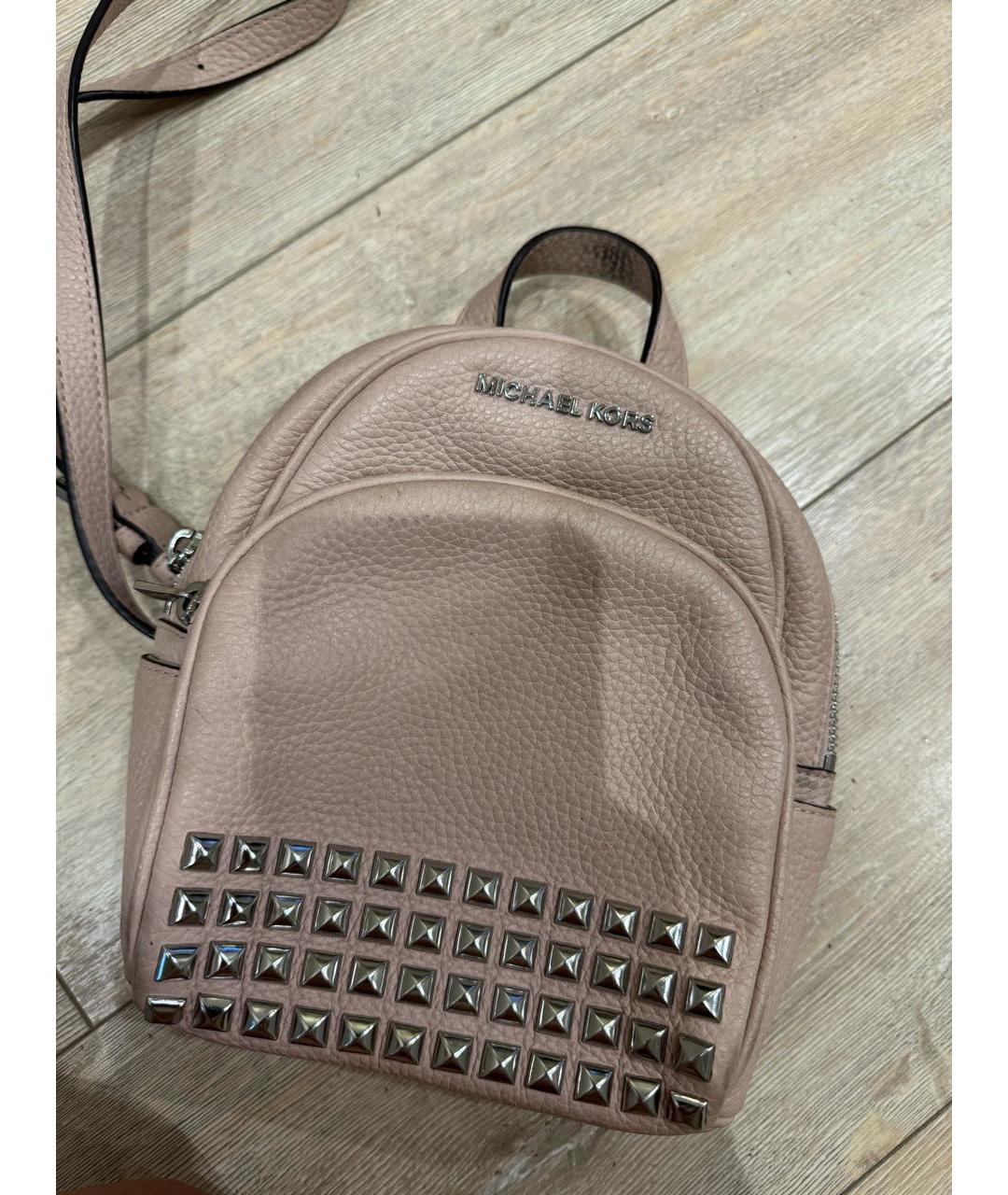 MICHAEL KORS Розовый кожаный рюкзак, фото 3