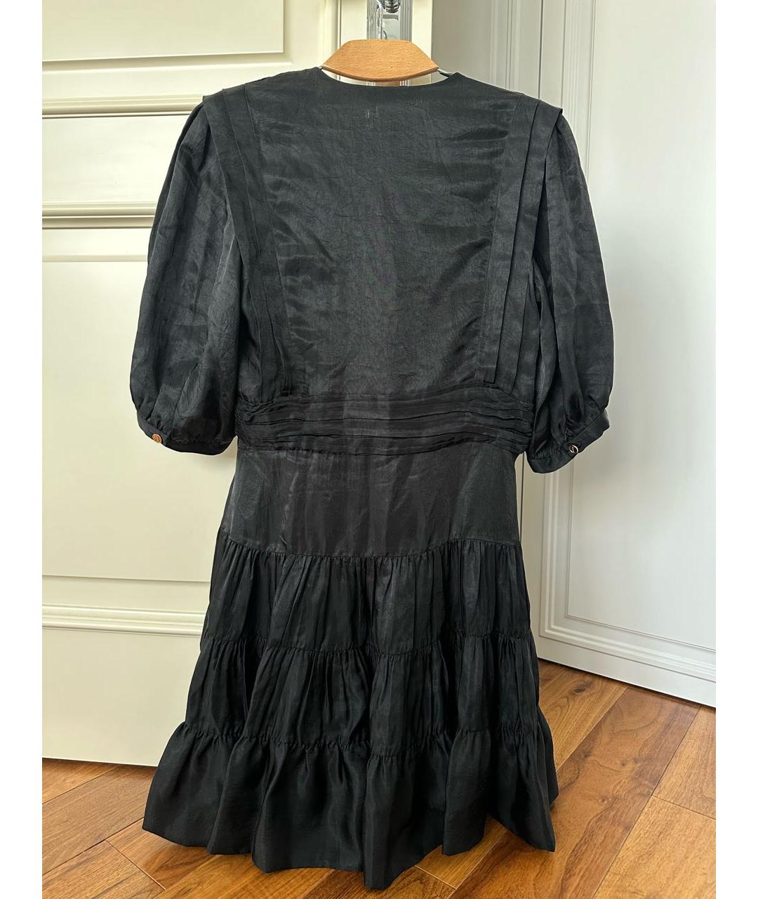SANDRO Черное ацетатное повседневное платье, фото 6