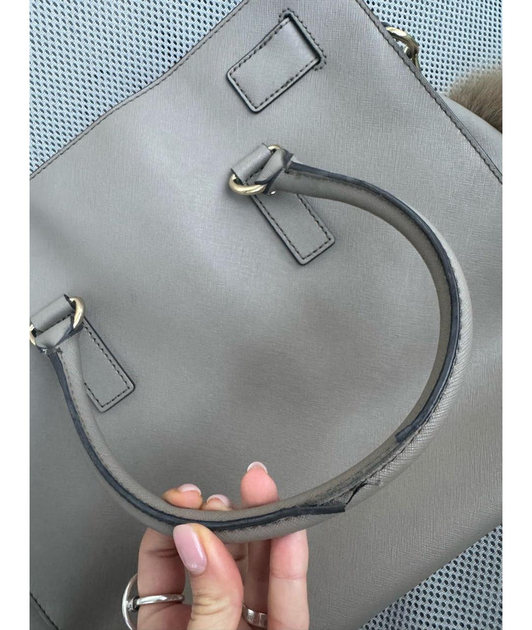 MICHAEL KORS Бежевая кожаная сумка с короткими ручками, фото 6