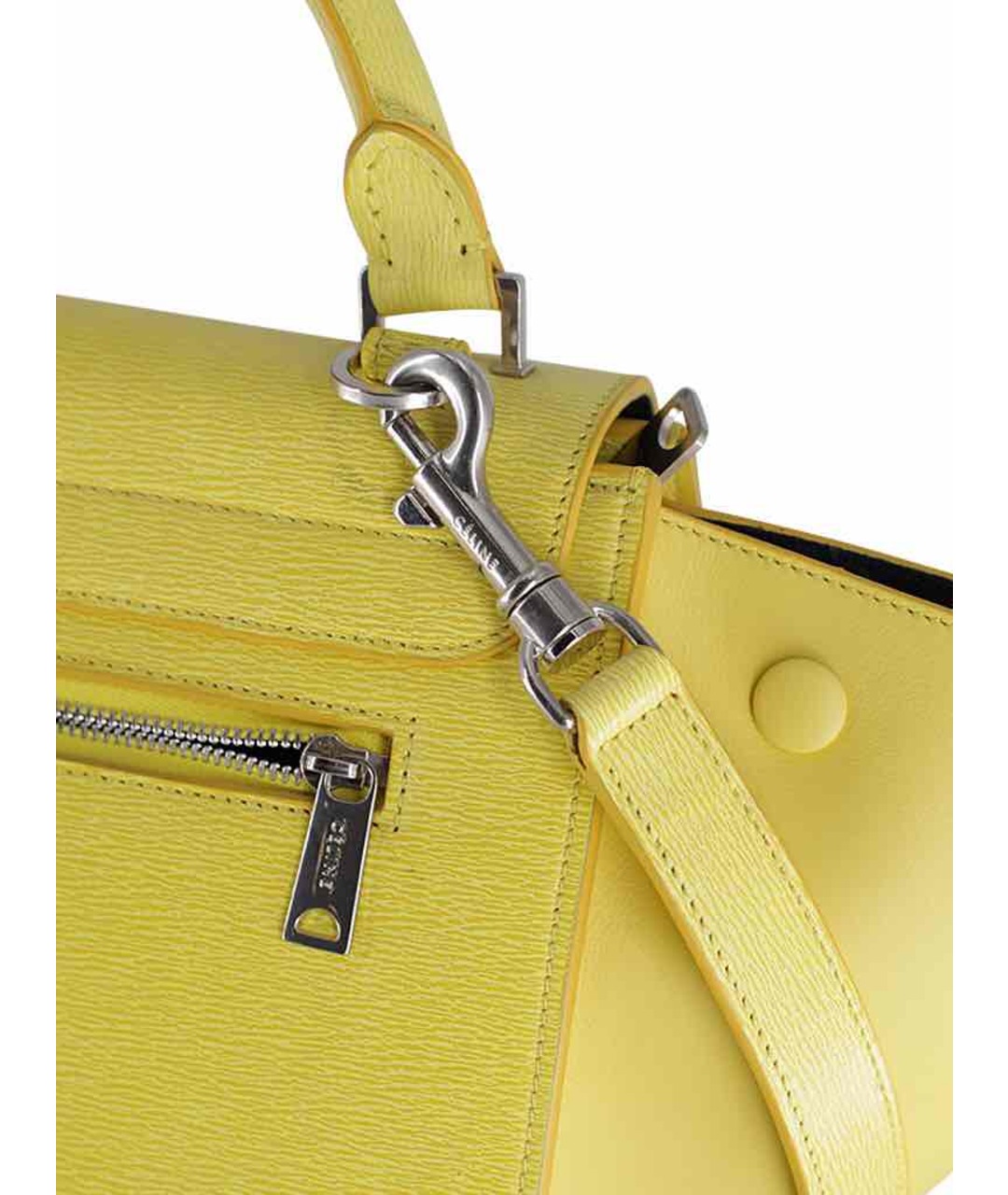 CELINE PRE-OWNED Желтая кожаная сумка тоут, фото 4