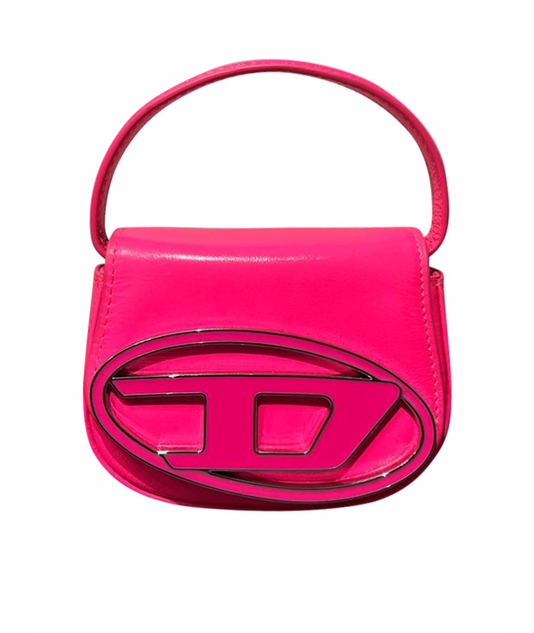DIESEL Розовая кожаная сумка с короткими ручками, фото 1