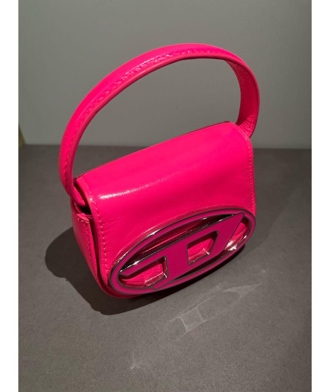 DIESEL Розовая кожаная сумка с короткими ручками, фото 4