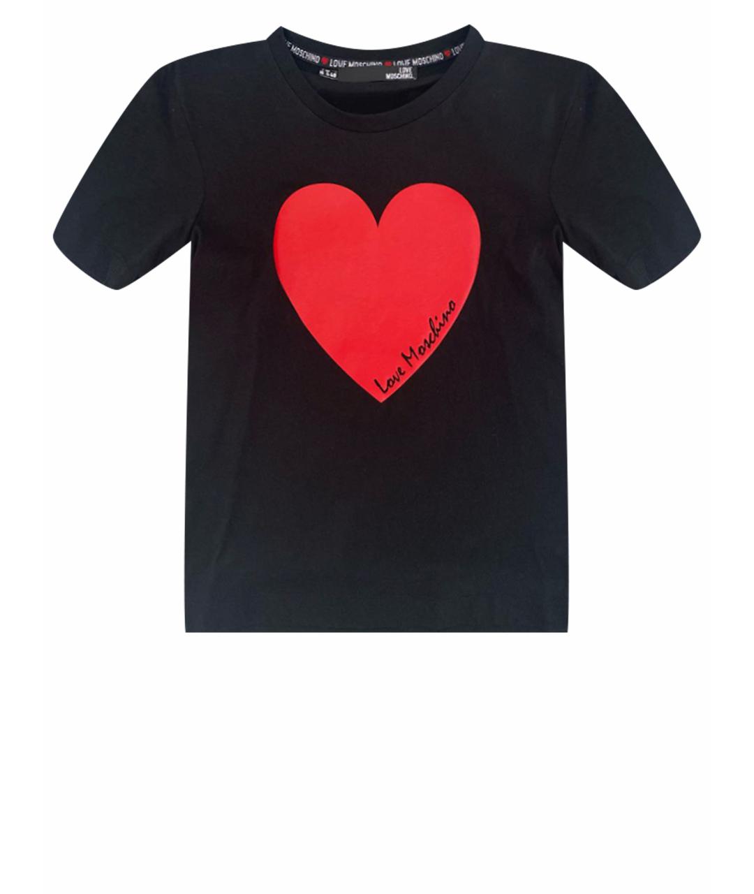 LOVE MOSCHINO Черная хлопковая футболка, фото 1