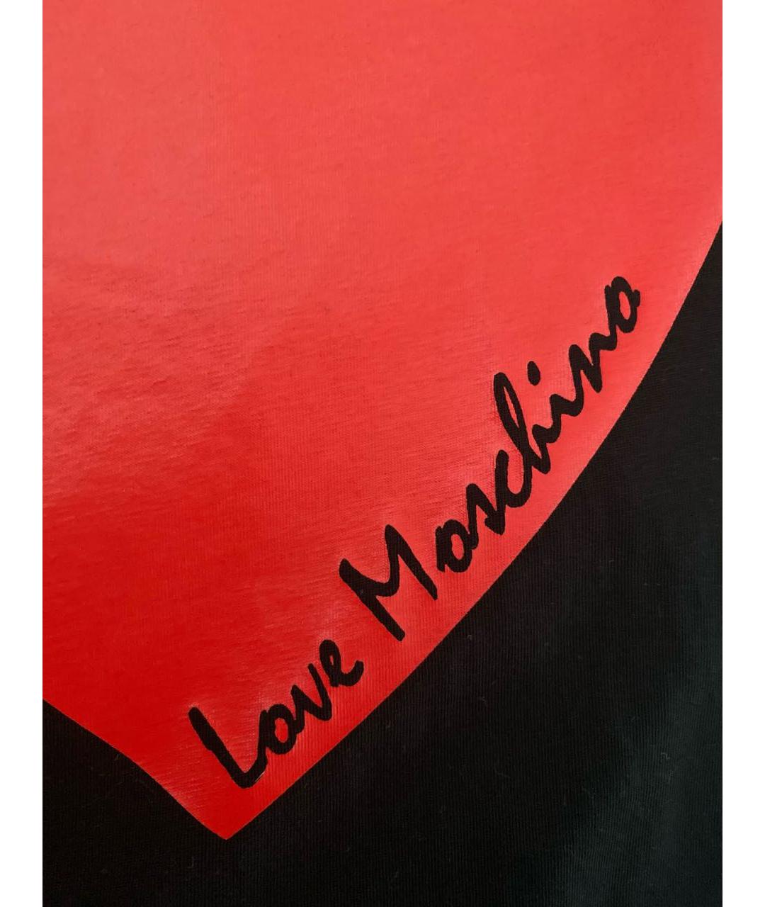 LOVE MOSCHINO Черная хлопковая футболка, фото 3