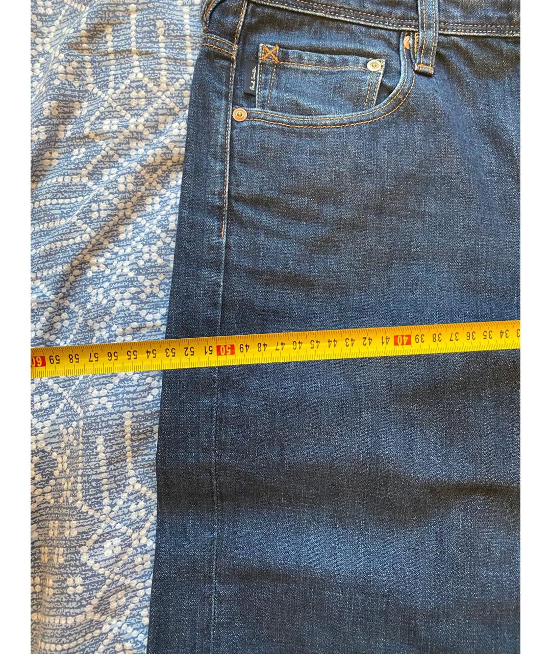 PAUL SMITH Темно-синие хлопковые прямые джинсы, фото 7