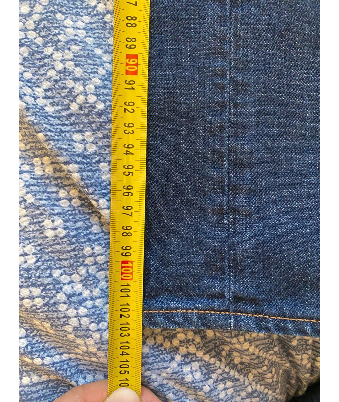 PAUL SMITH Темно-синие хлопковые прямые джинсы, фото 6