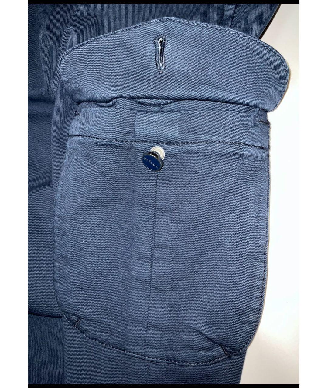 KITON Темно-синие хлопко-эластановые прямые джинсы, фото 7