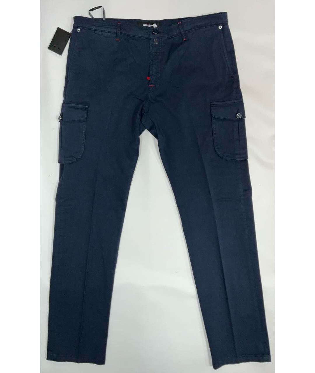 KITON Темно-синие хлопко-эластановые прямые джинсы, фото 9