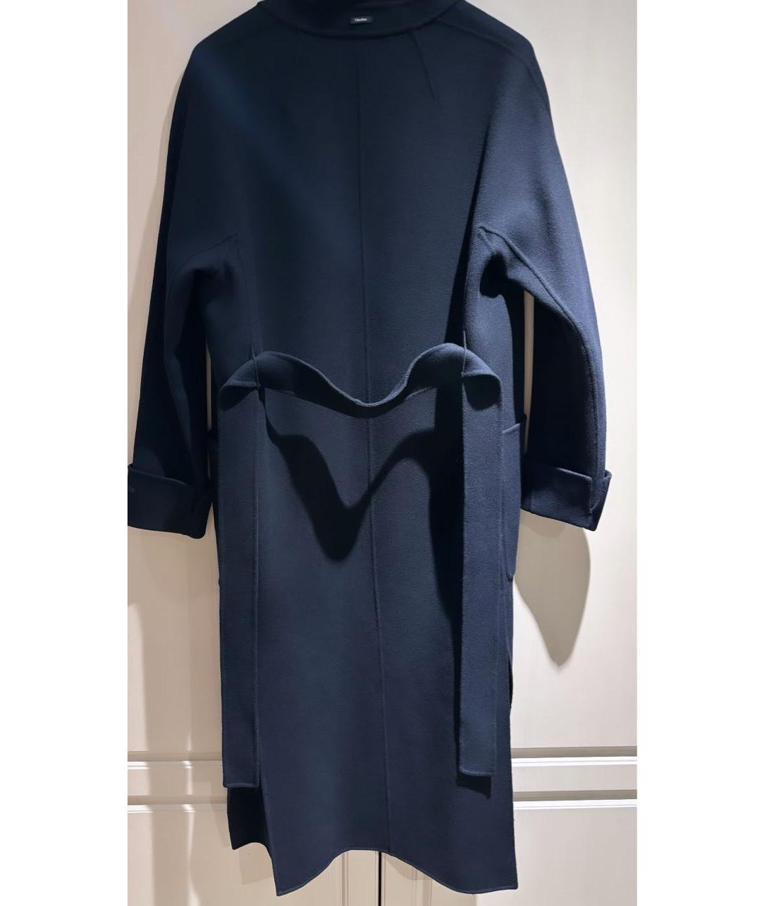 'S MAX MARA Темно-синее шерстяное пальто, фото 2