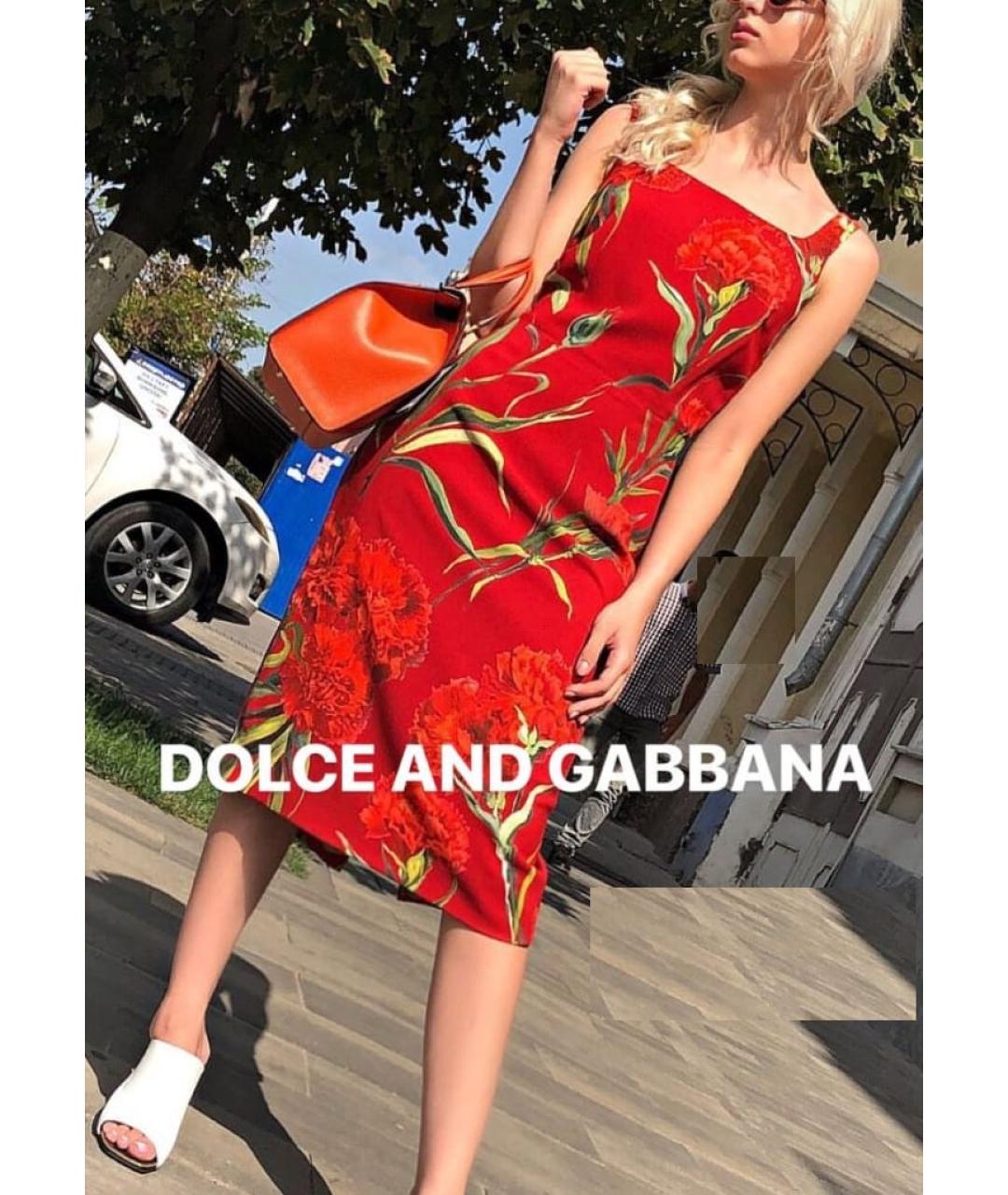 DOLCE&GABBANA Красное вискозное платье, фото 6