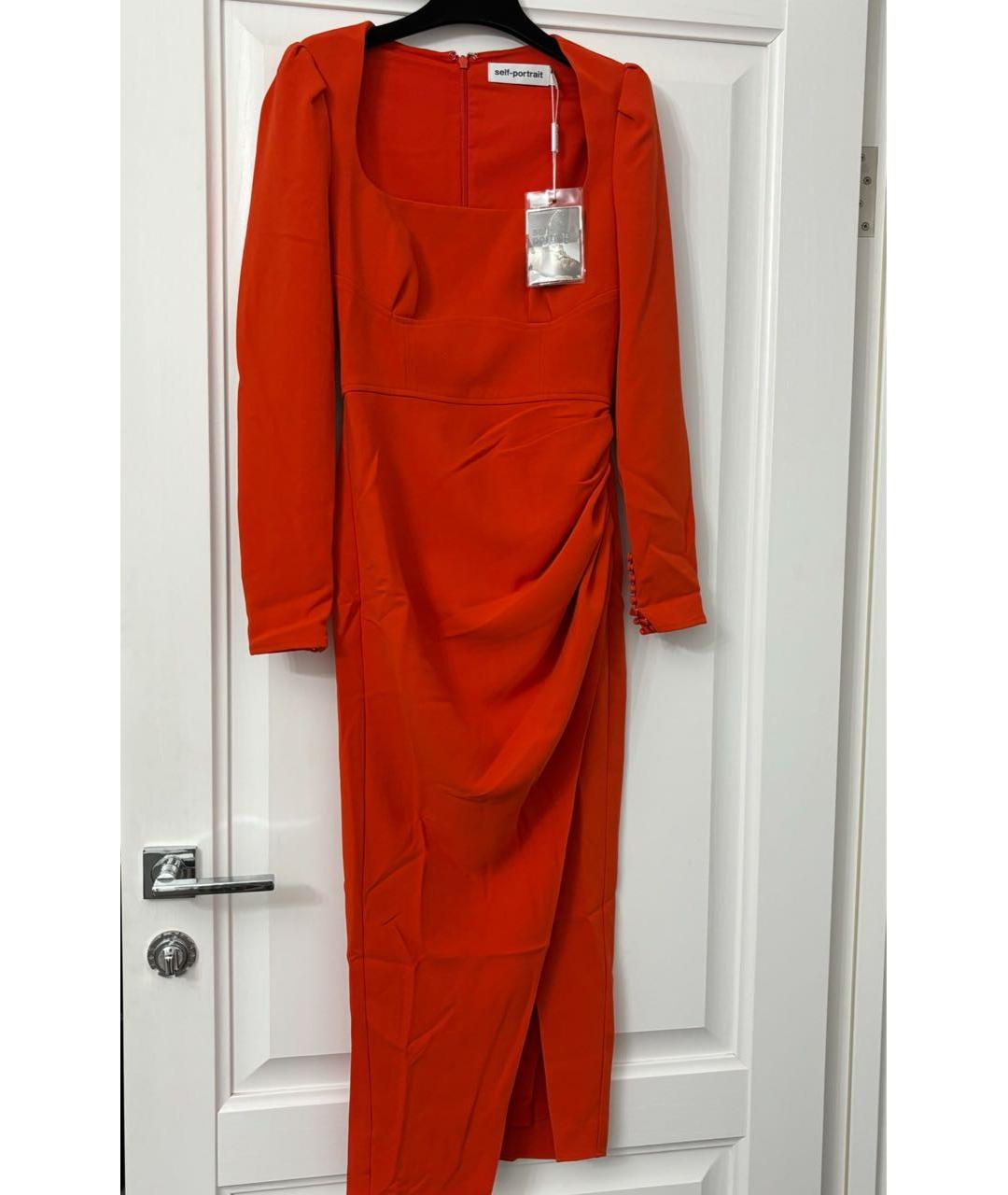 SELF-PORTRAIT Оранжевое платье, фото 5
