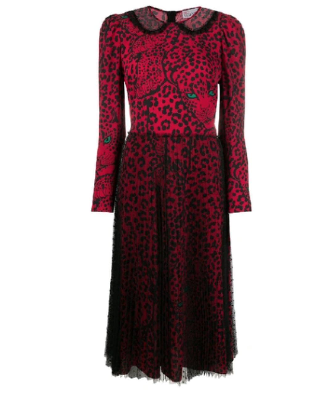 RED VALENTINO Красное полиэстеровое коктейльное платье, фото 1