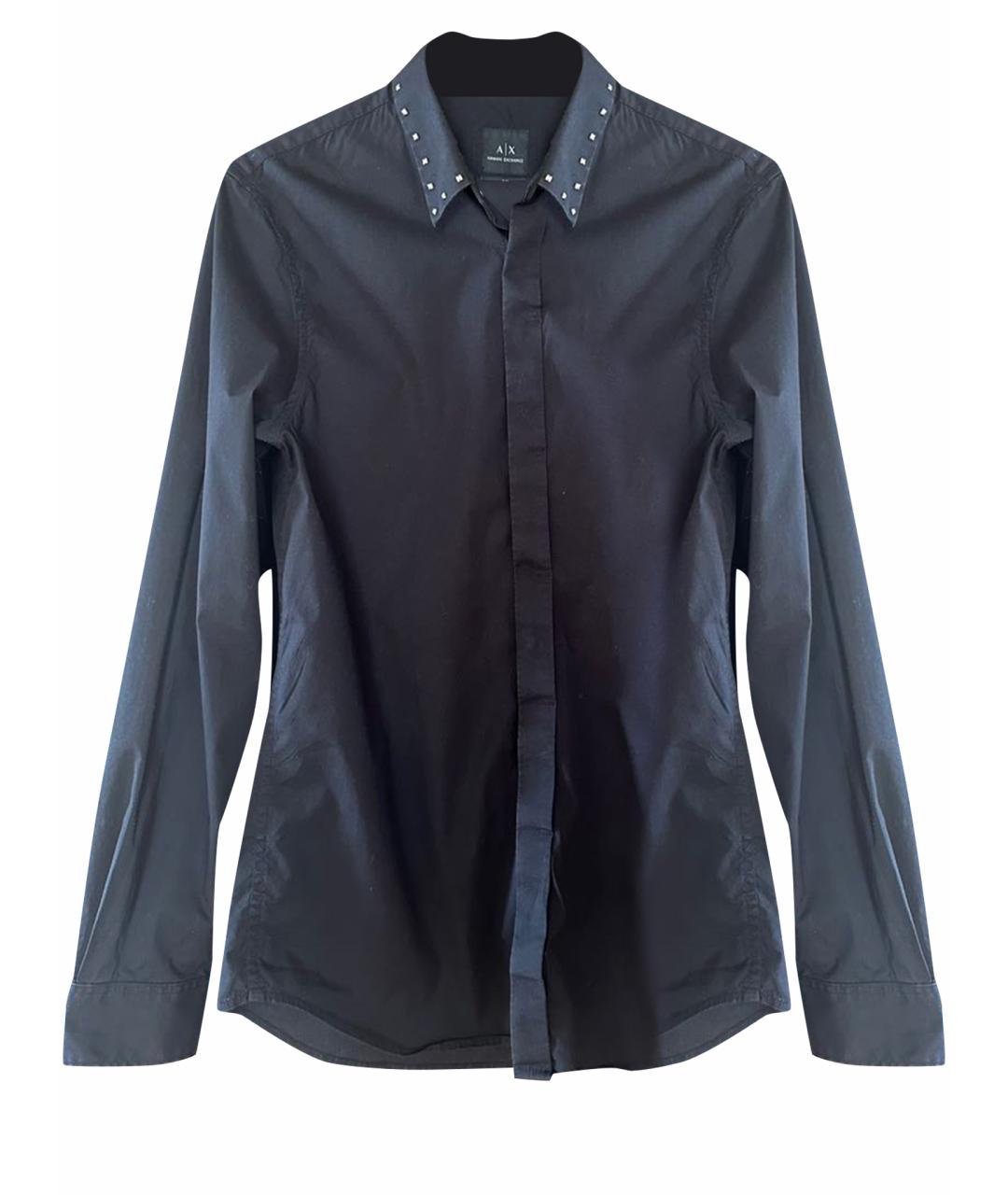 ARMANI EXCHANGE Черная хлопковая классическая рубашка, фото 1
