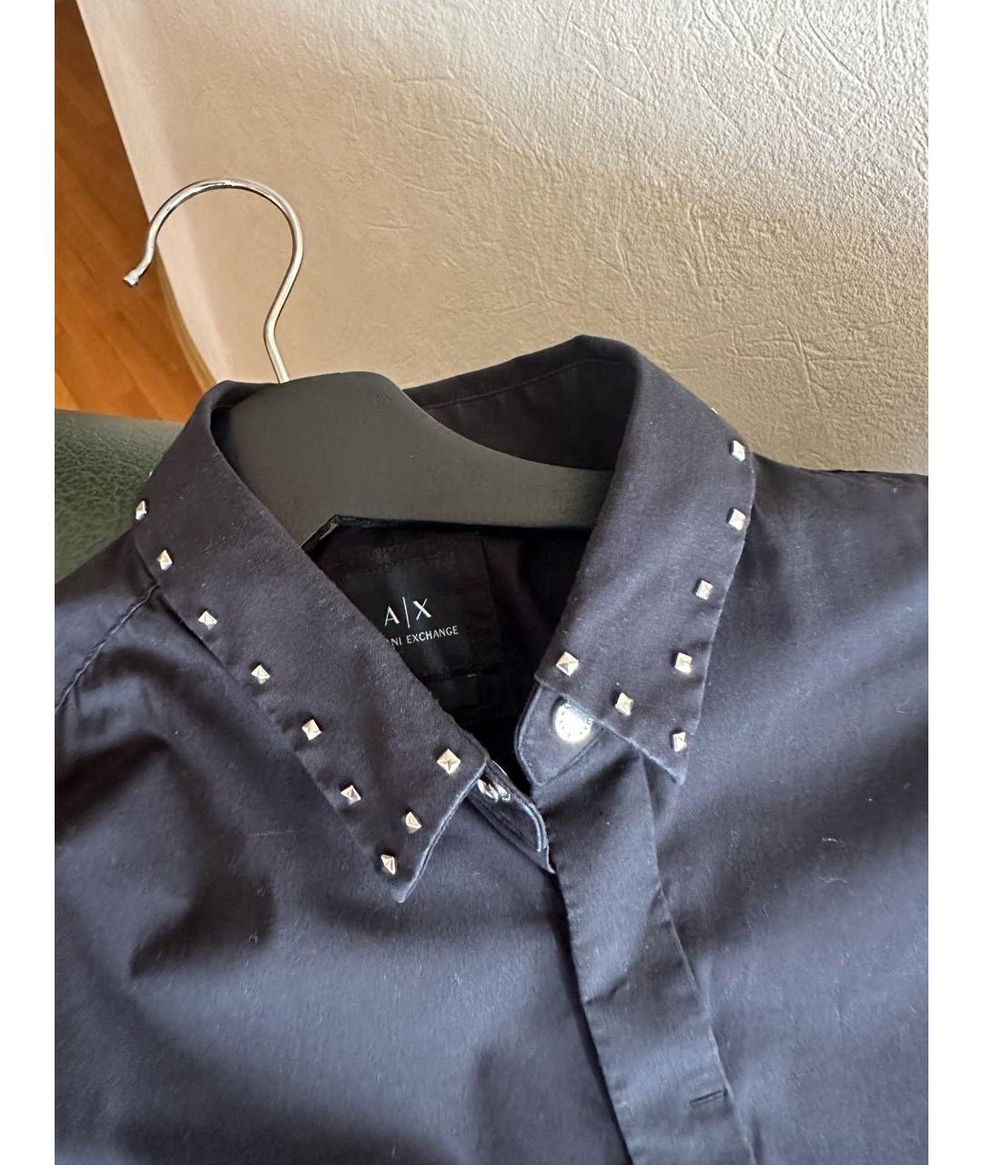 ARMANI EXCHANGE Черная хлопковая классическая рубашка, фото 4