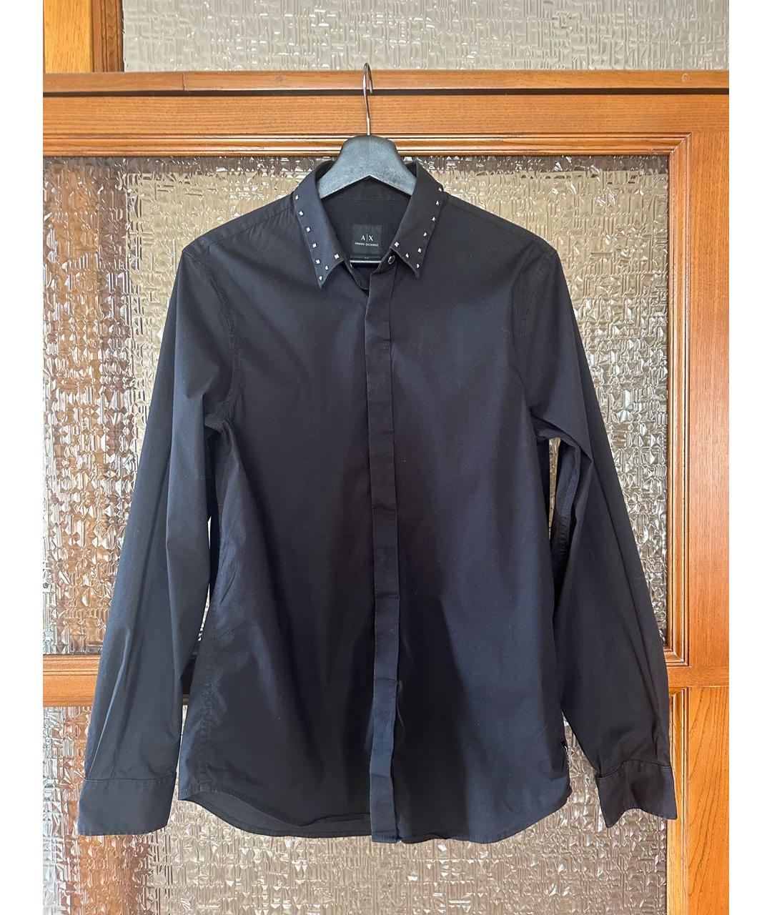 ARMANI EXCHANGE Черная хлопковая классическая рубашка, фото 6