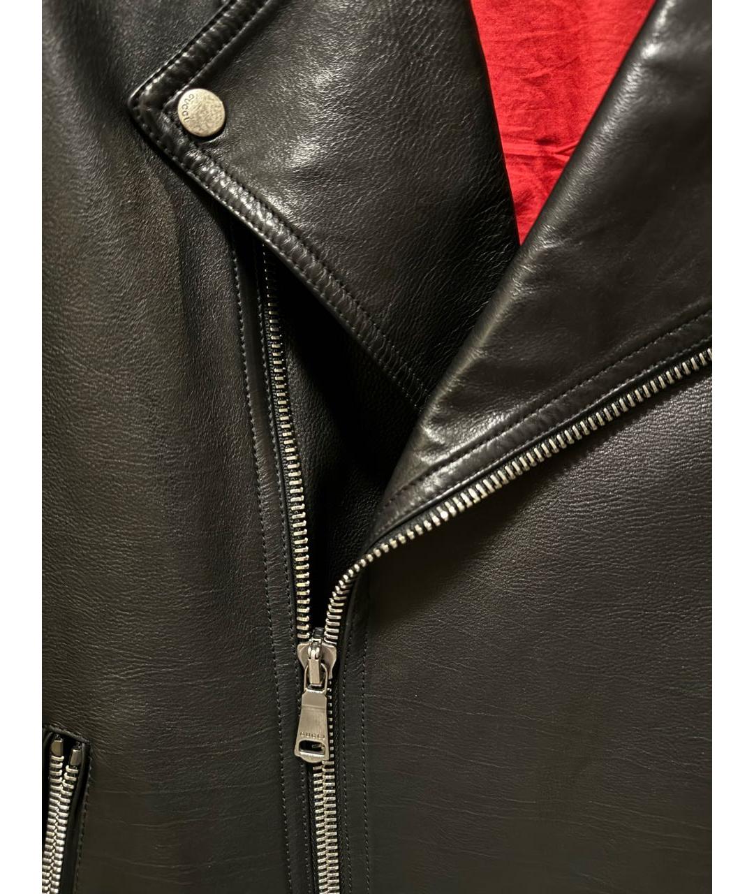 GUCCI Черная кожаная куртка, фото 4
