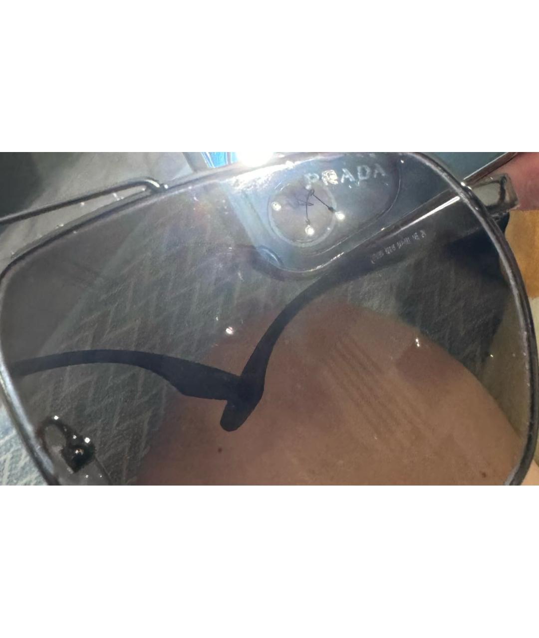 PRADA Антрацитовые металлические солнцезащитные очки, фото 5