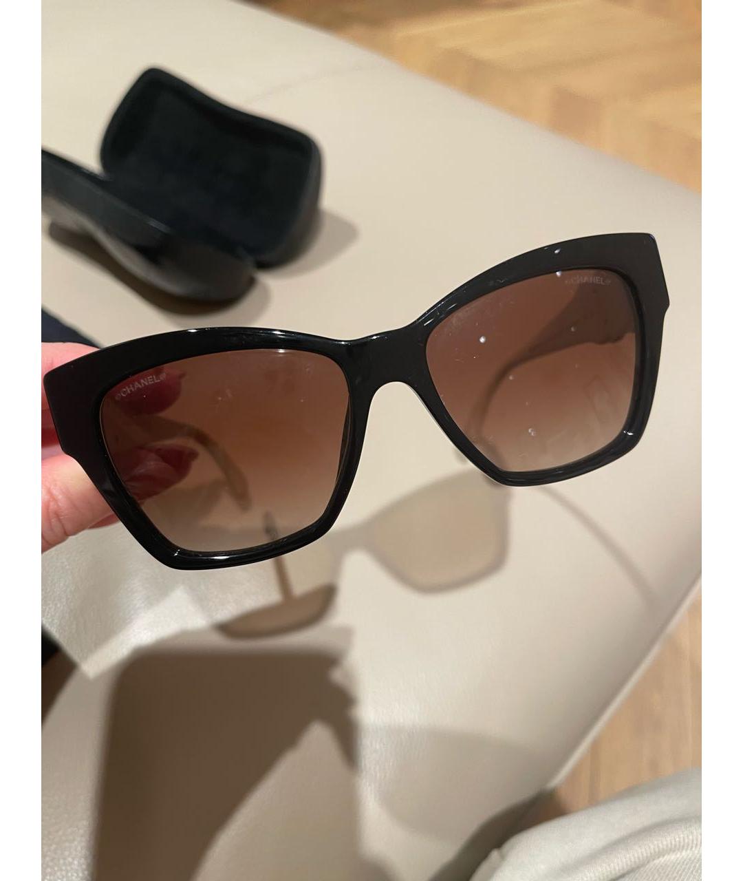 CHANEL PRE-OWNED Коричневые пластиковые солнцезащитные очки, фото 2