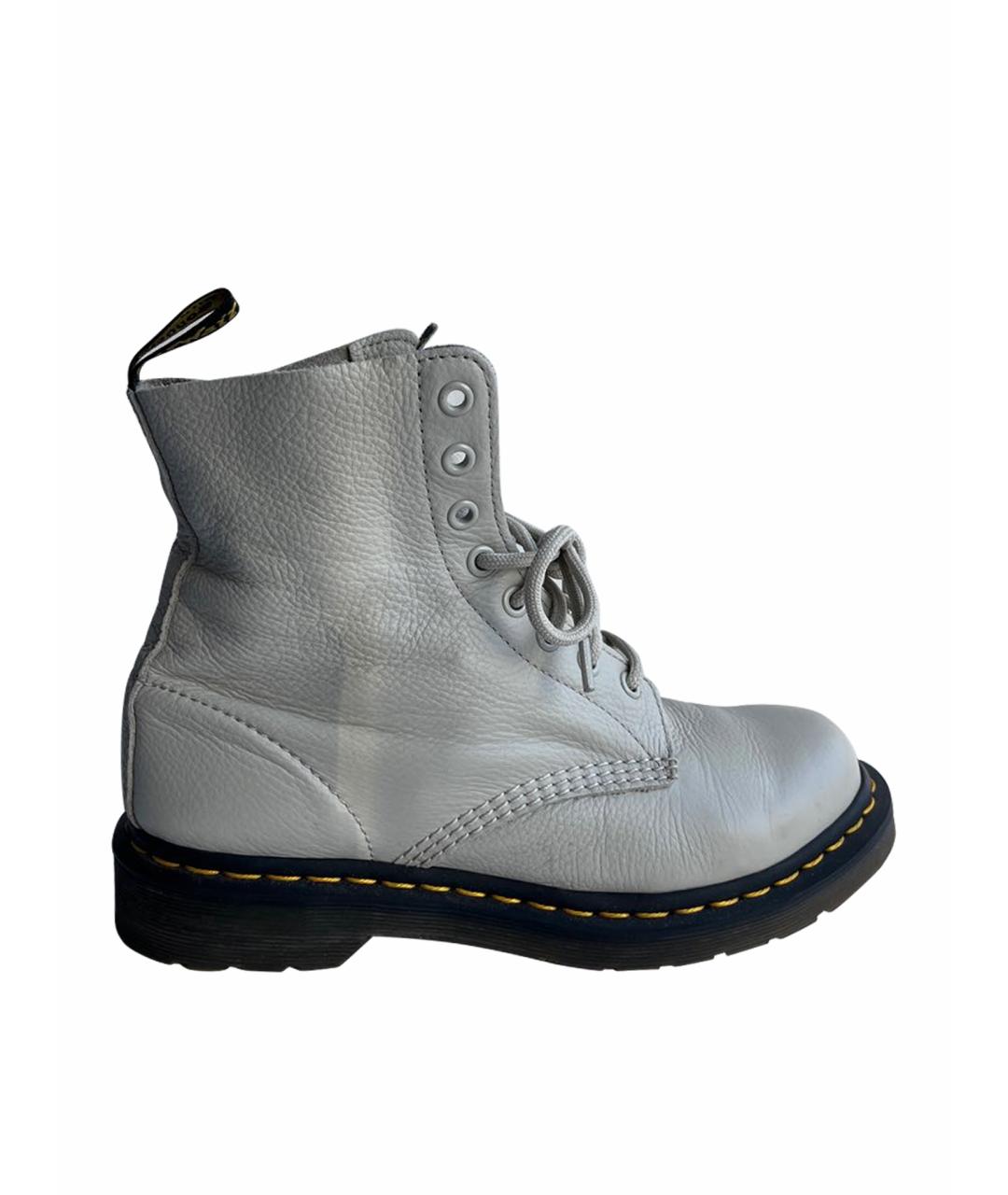 DR. MARTENS Серые кожаные ботинки, фото 1