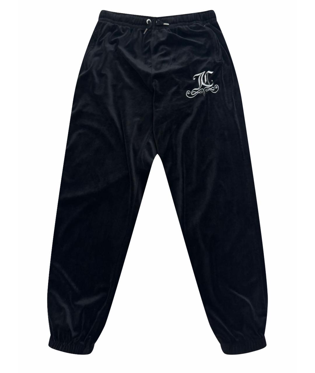JUICY COUTURE Черные велюровые брюки широкие, фото 1
